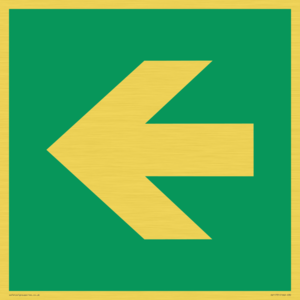 E913 Safe condition: Left arrow (90 deg supplimentary)